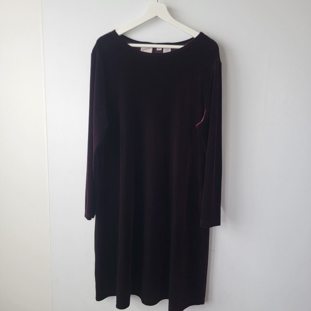 Jacqueline ferrar womens velvet shift dress size 14 long sleeve Fairy Grunge Y2K
